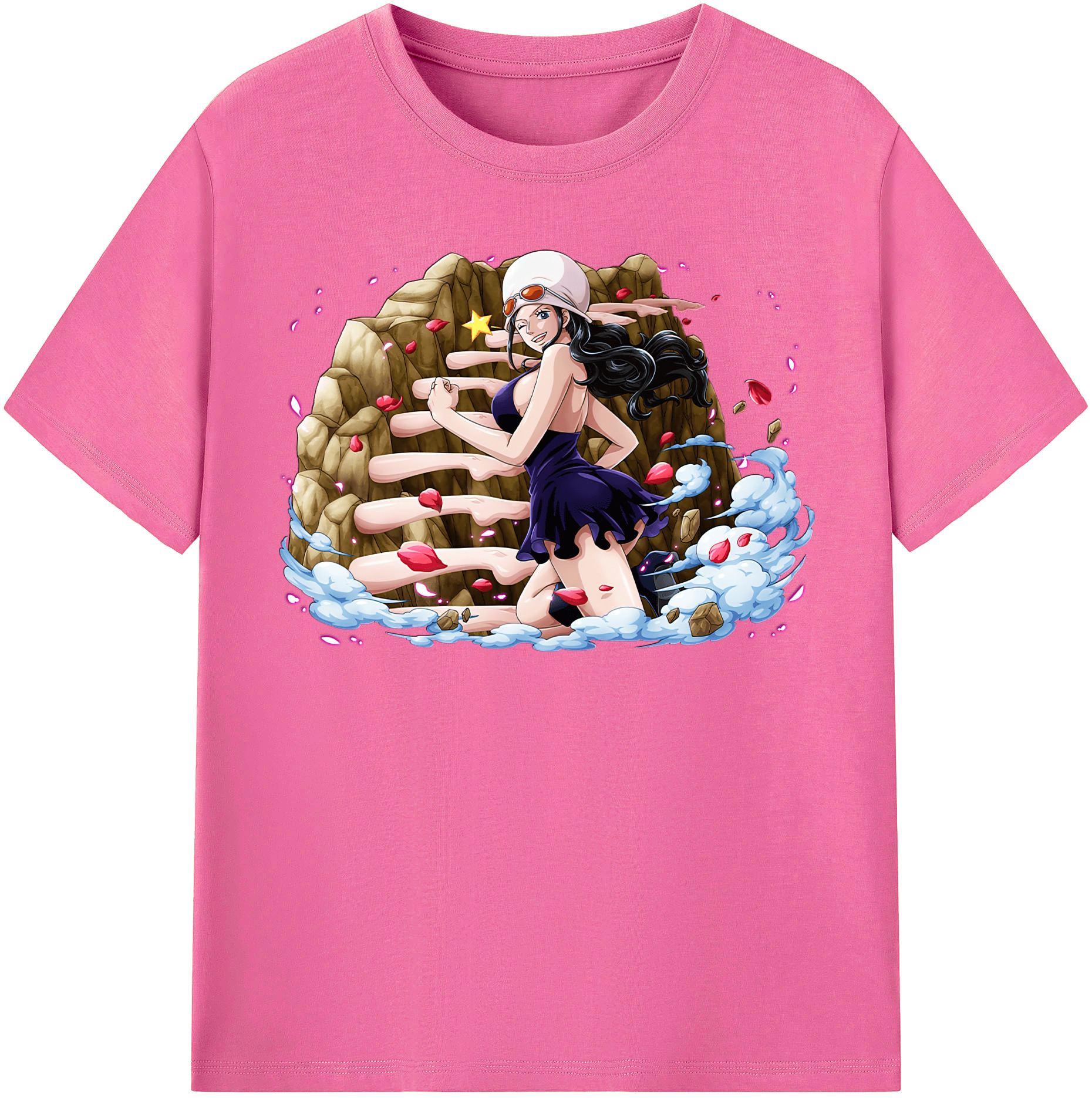 ワンピース ニコ・ロビン ONE PIECE Nico Robin レディースカジュアルプリントTシャツ（綿100％）